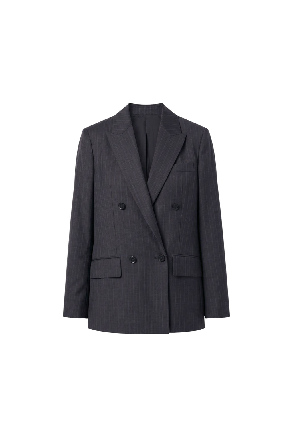 Pinstripe Regular-fit Stretch Wool Blend Blazer