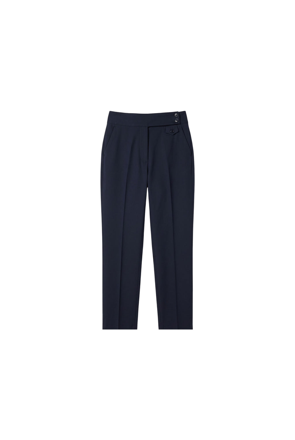 Tailored Straight Stretch wool blend Trousers