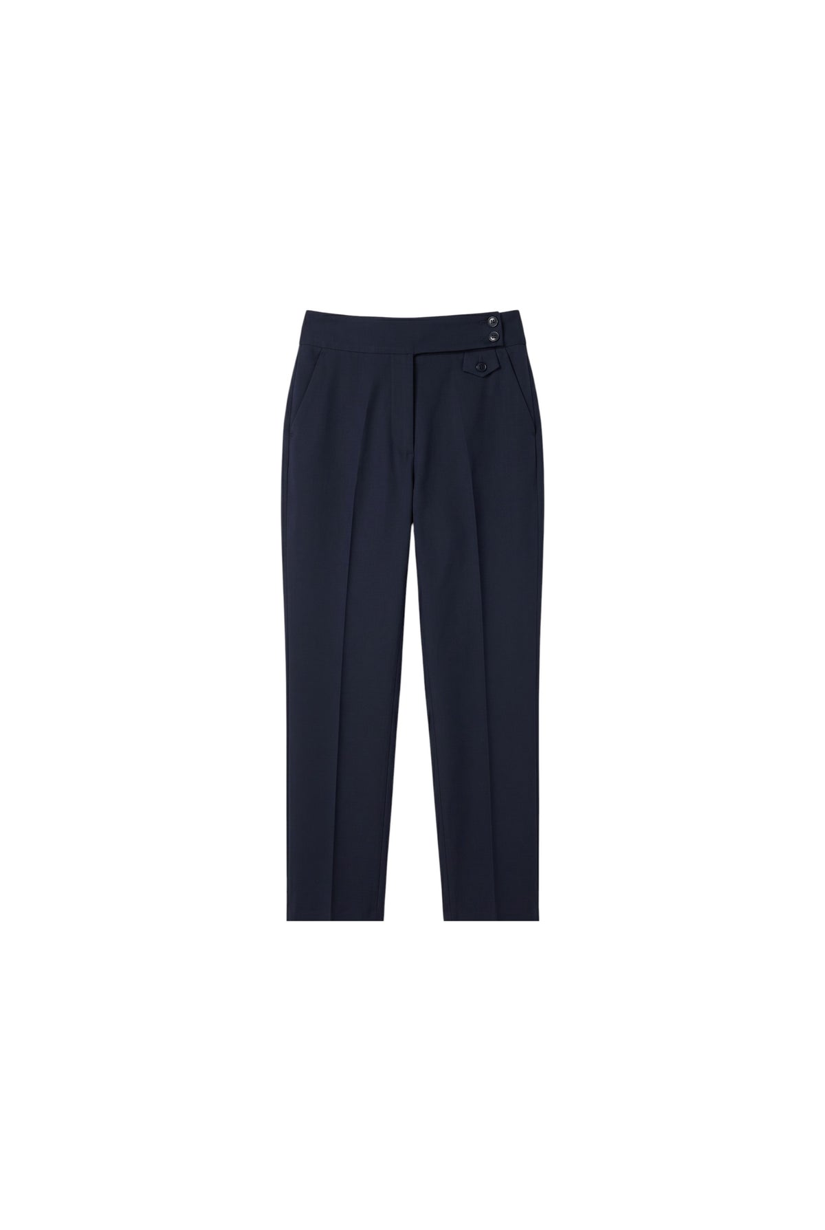 Tailored Straight Stretch wool blend Trousers