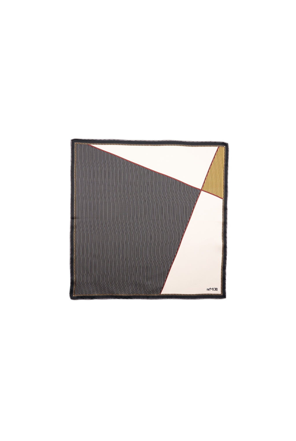 Silk Mini Scarf with Colorblock print