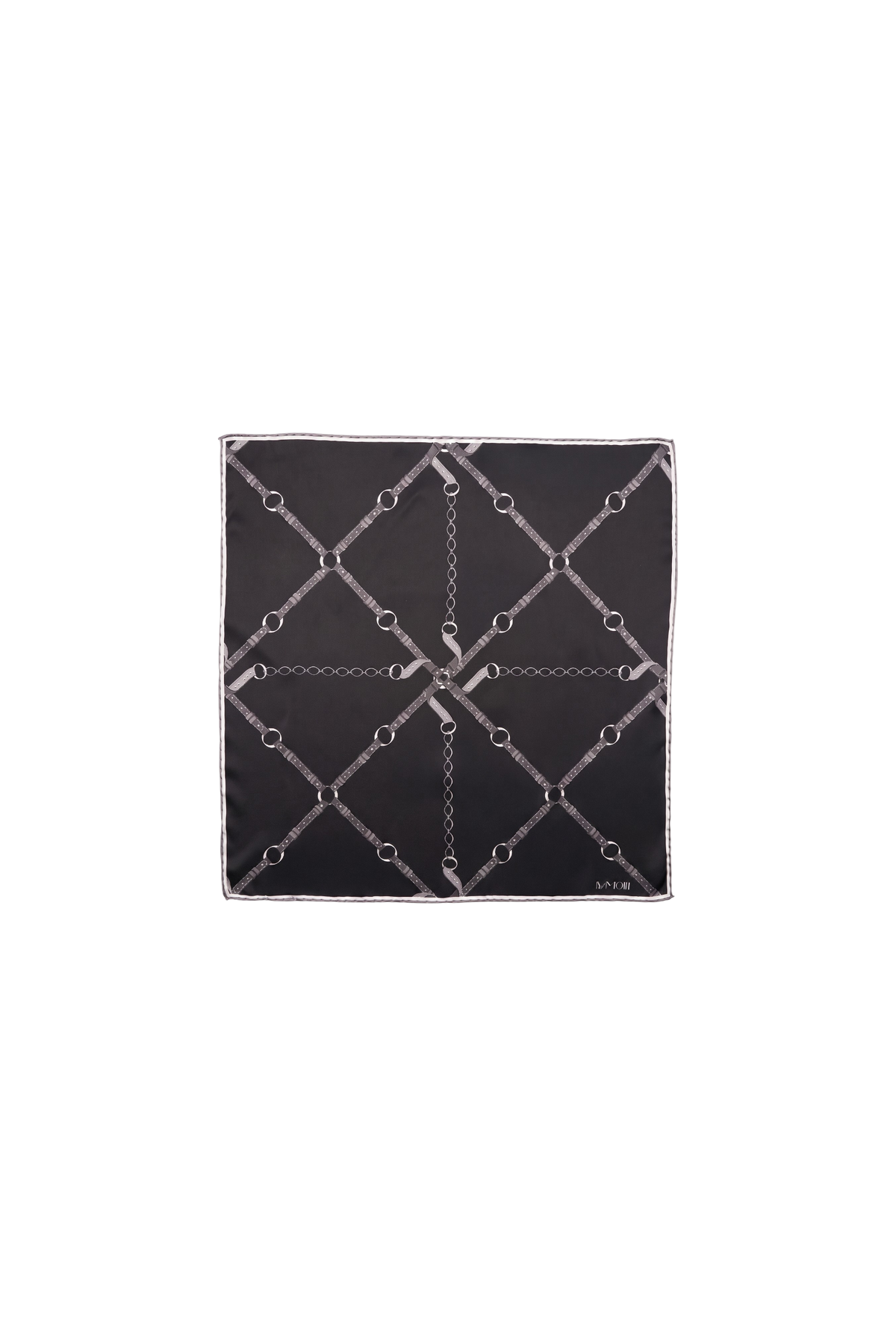 Silk Mini Scarf with Equestrian Link print