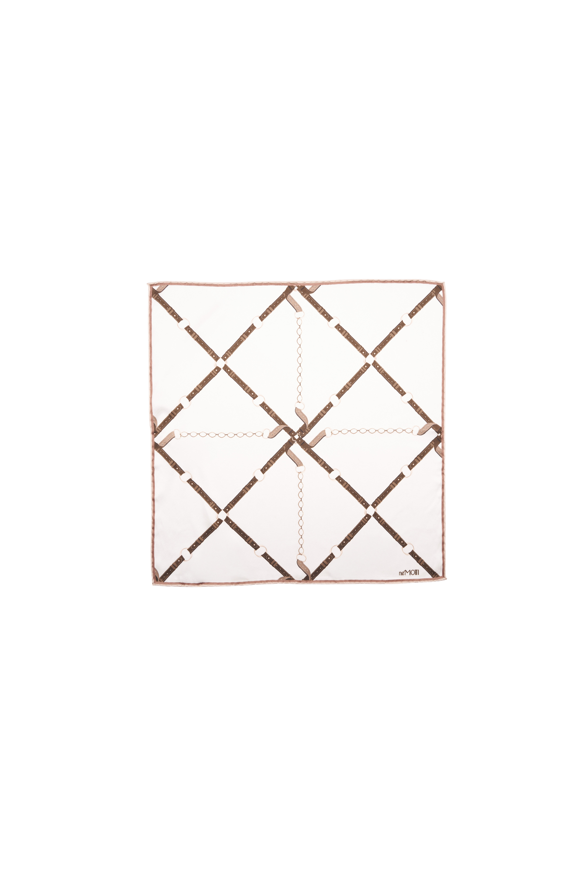 Silk Mini Scarf with Equestrian Link print