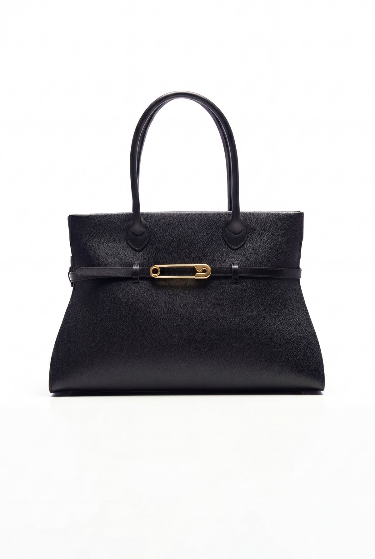 Tote bag in leather with Safty Pin/Belt detail