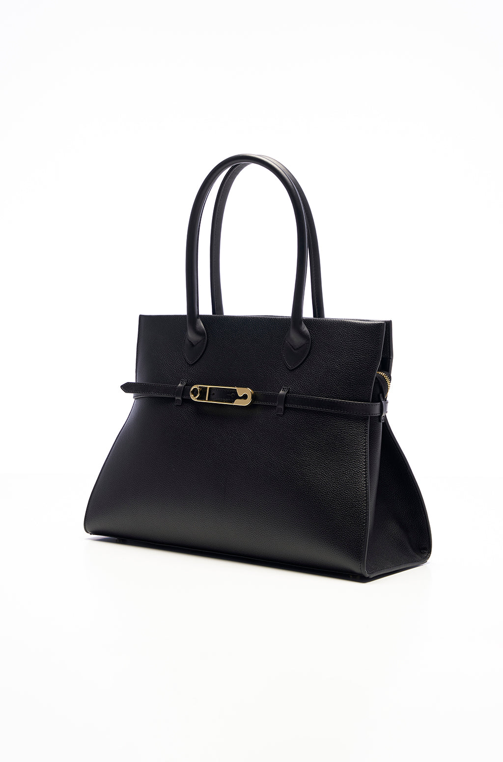 Tote bag in leather with Safty Pin/Belt detail