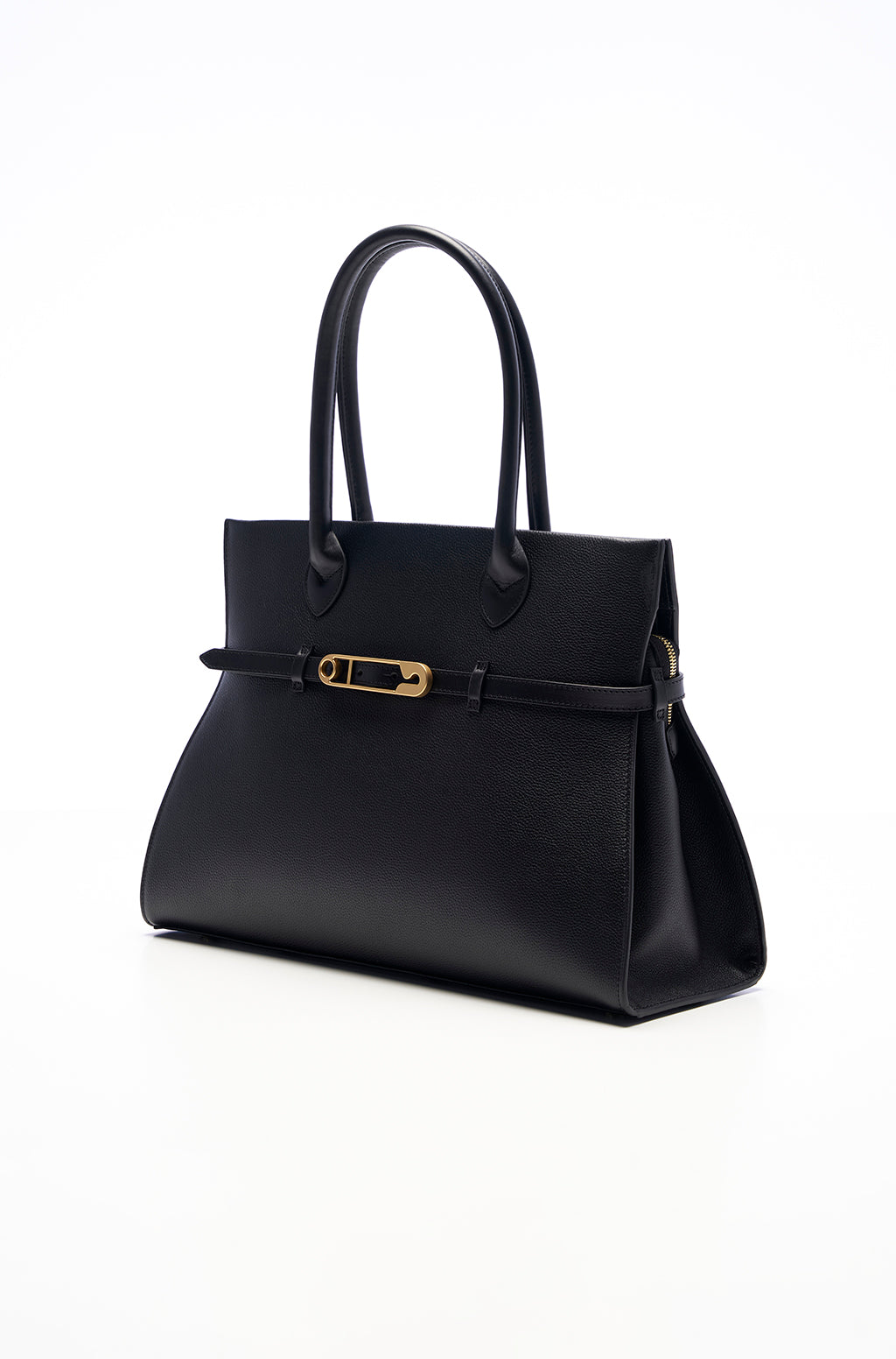 Tote bag in leather with Safty Pin/Belt detail