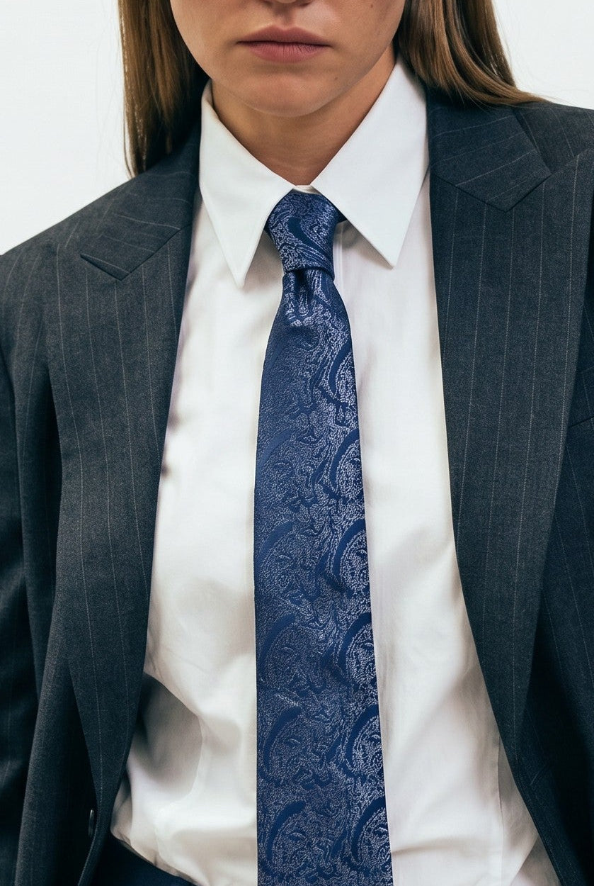 Nemotti Slate Floral Sketch Tie