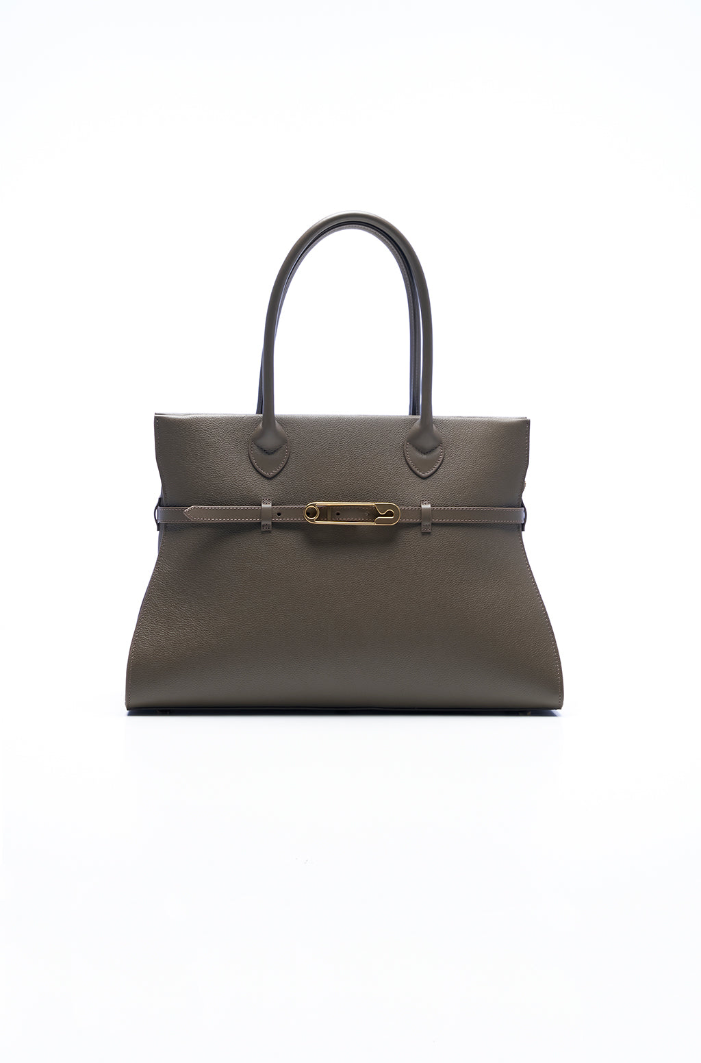 Tote bag in leather with Safty Pin/Belt detail