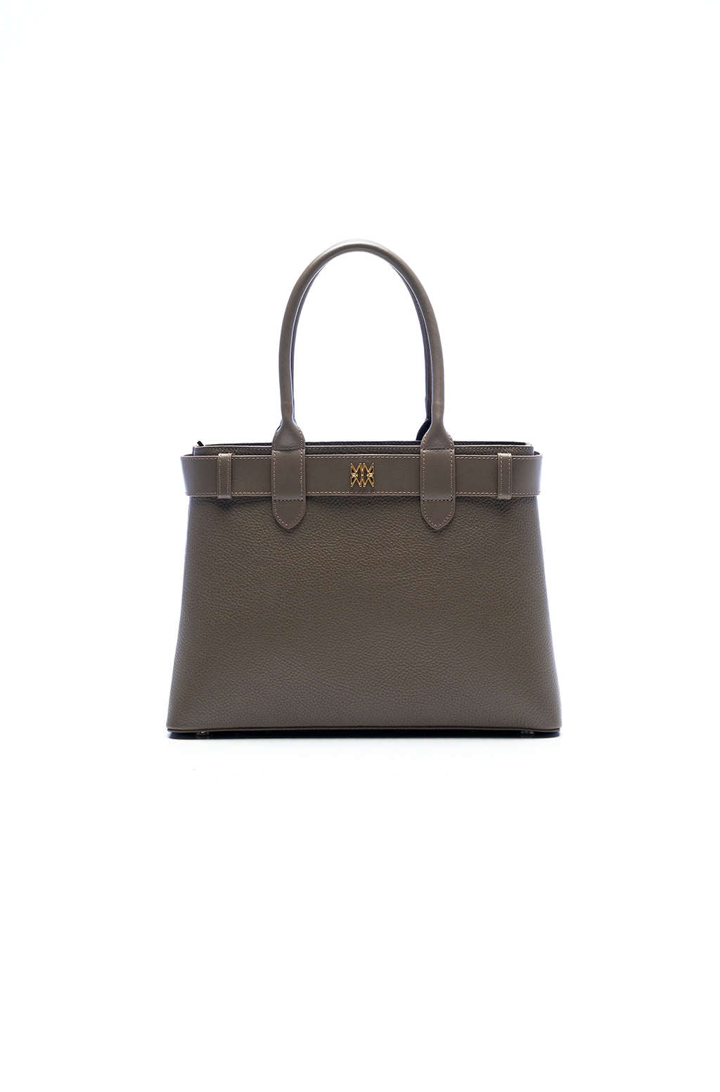 Tote bag in leather with belt detail