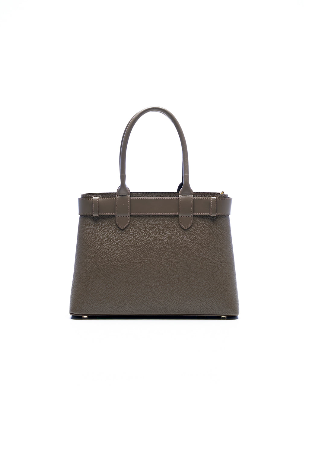 Tote bag in leather with belt detail
