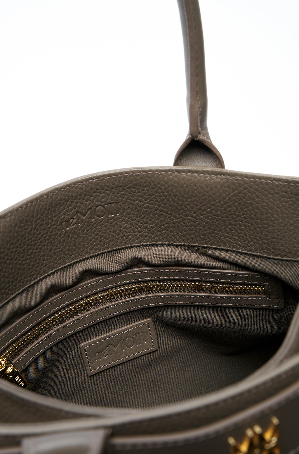 Tote bag in leather with belt detail