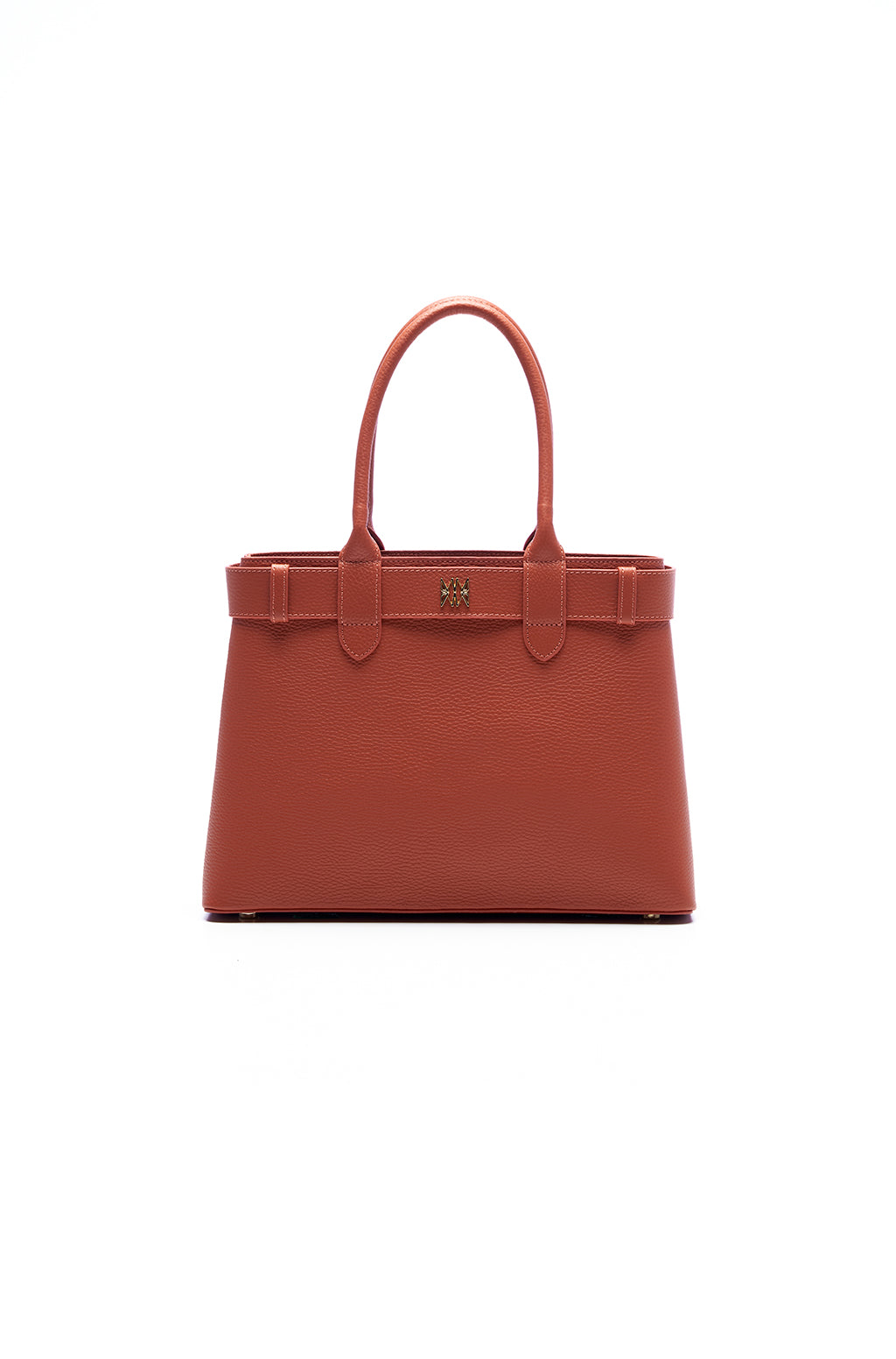 Tote bag in leather with belt detail