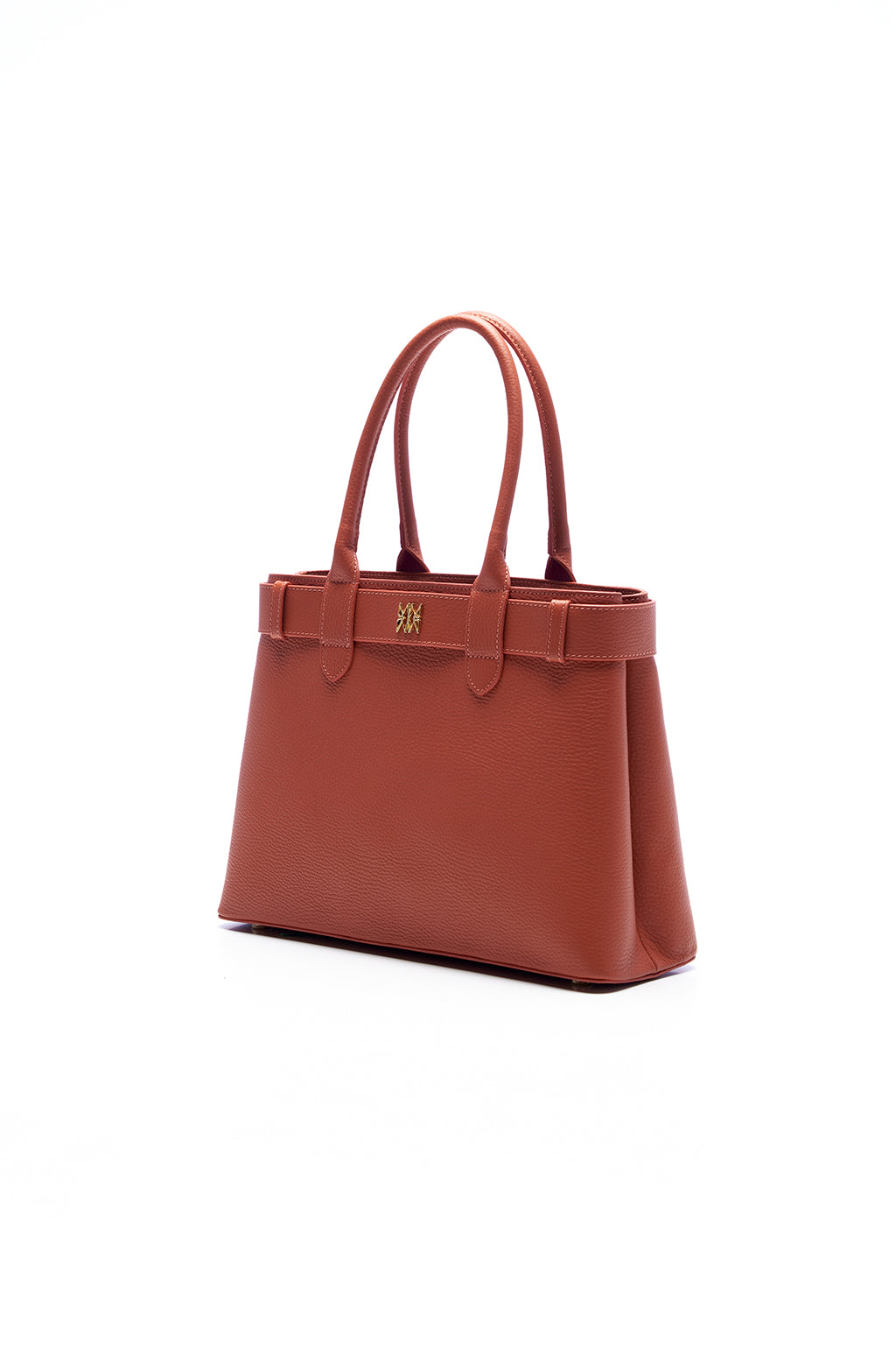 Tote bag in leather with belt detail
