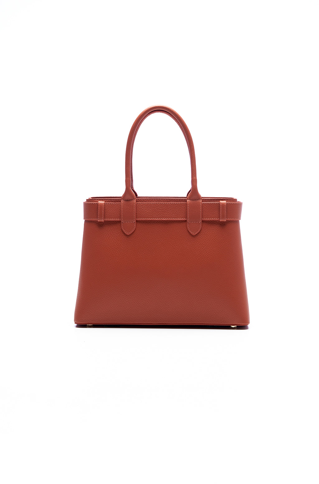 Tote bag in leather with belt detail