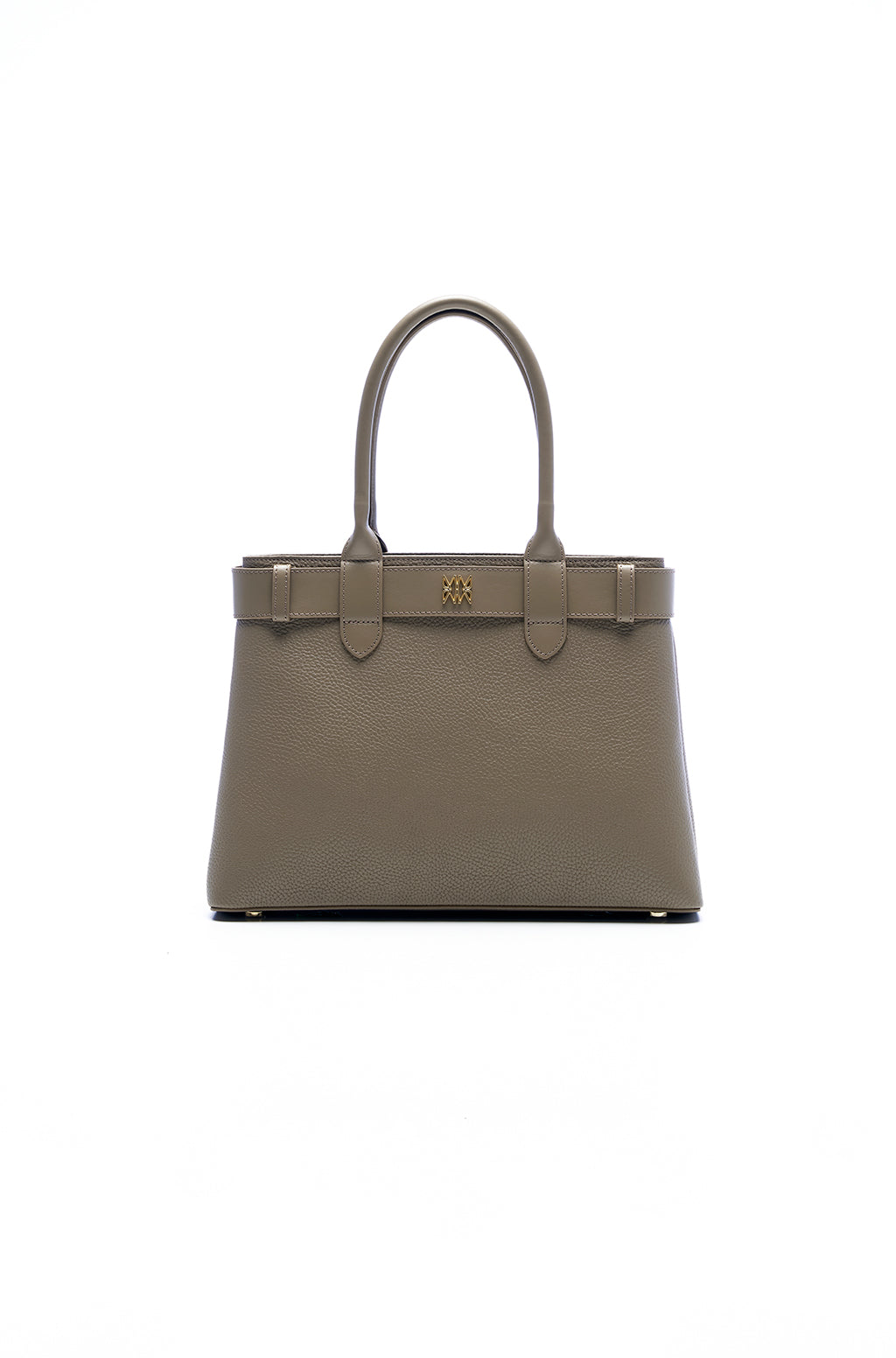 Tote bag in leather with belt detail