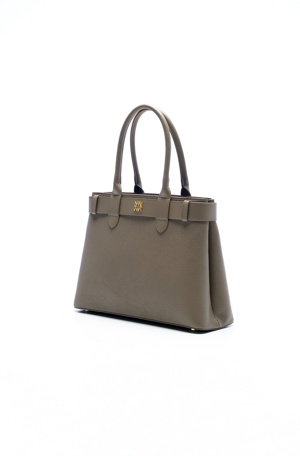 Tote bag in leather with belt detail