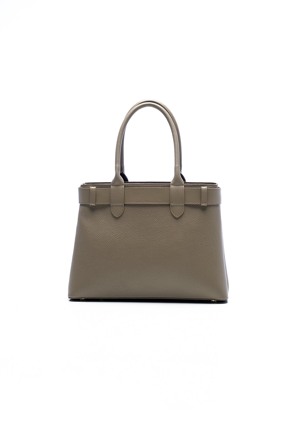 Tote bag in leather with belt detail
