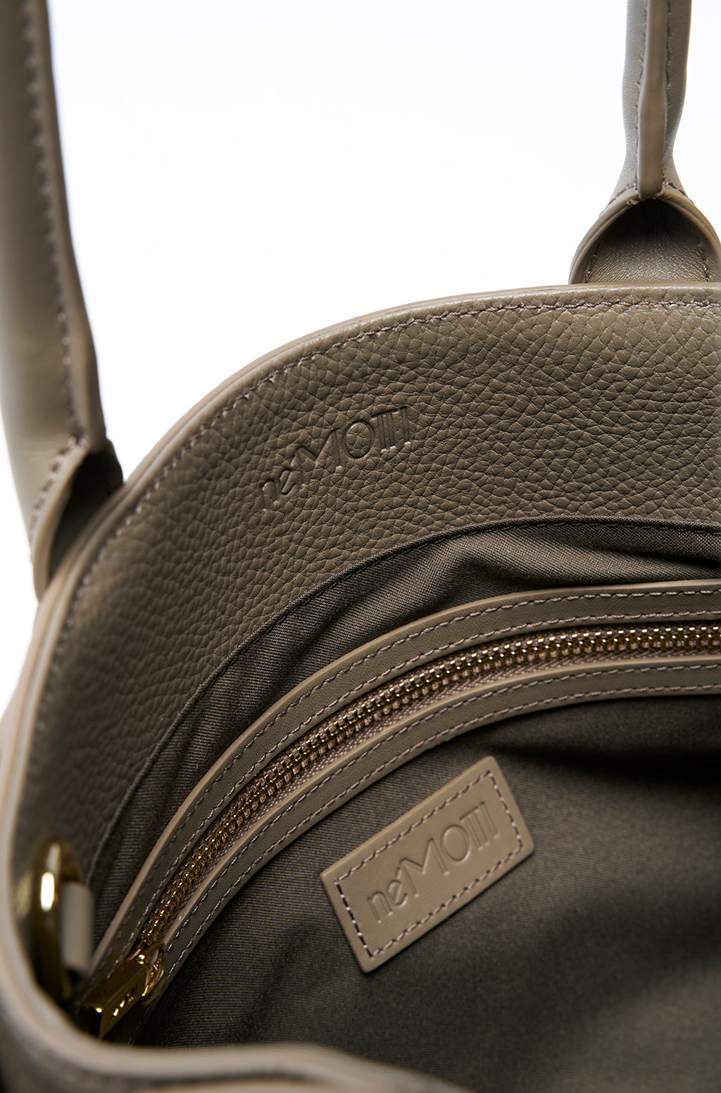 Tote bag in leather with belt detail