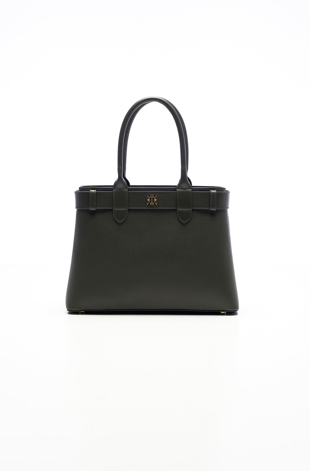 Tote bag in leather with belt detail