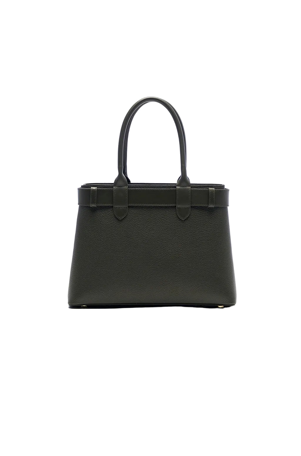 Tote bag in leather with belt detail