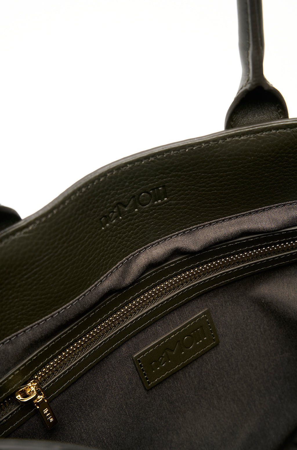 Tote bag in leather with belt detail