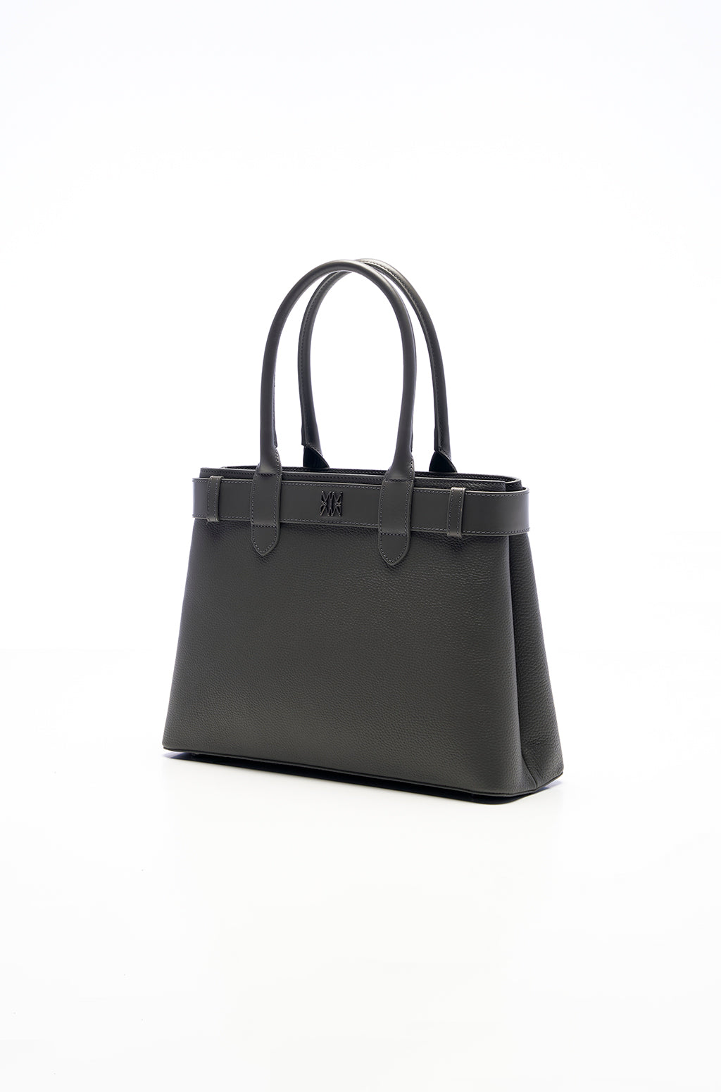 Tote bag in leather with belt detail