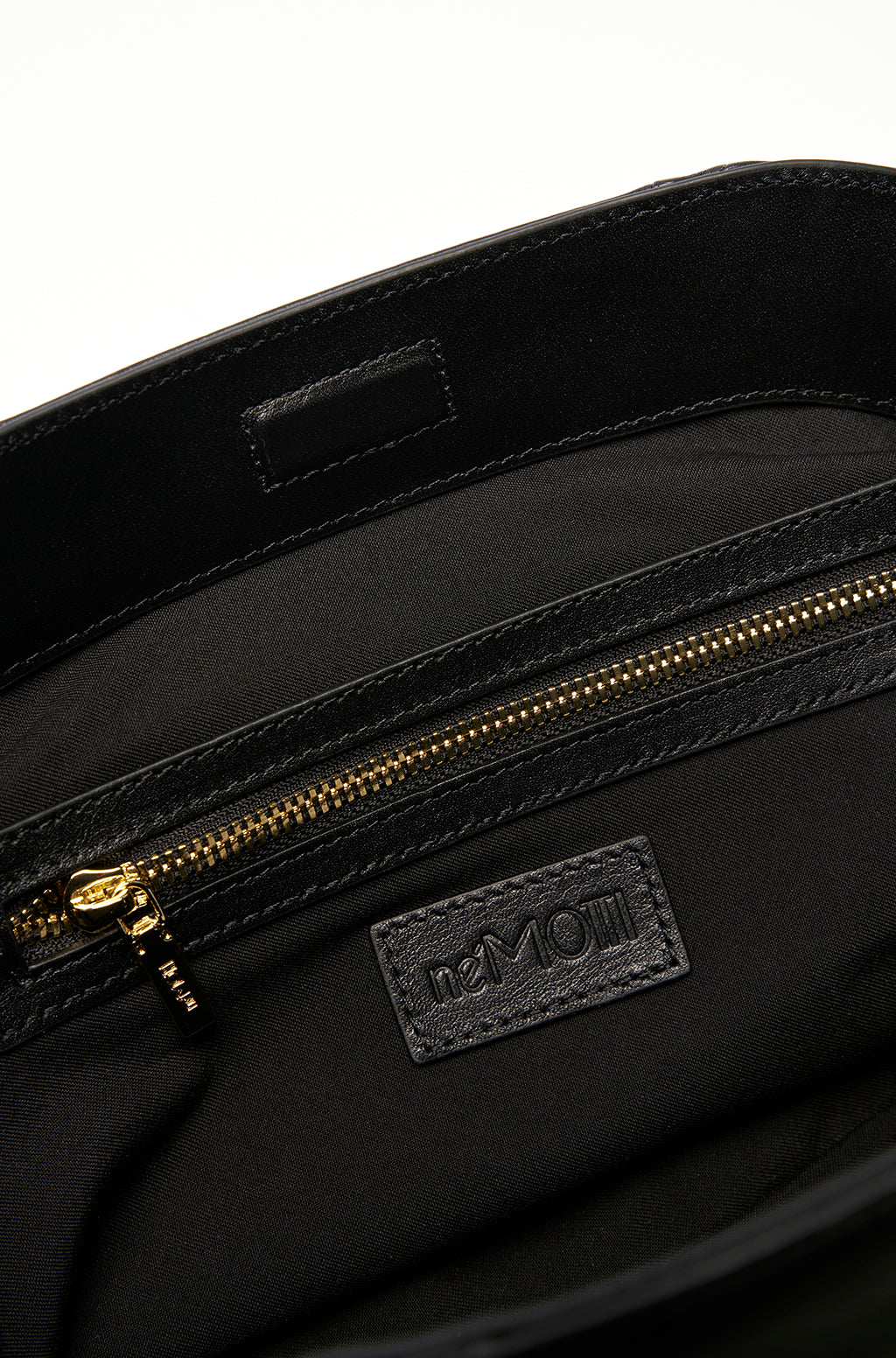 Leather Slouchy Clutch With Metallic Monogram