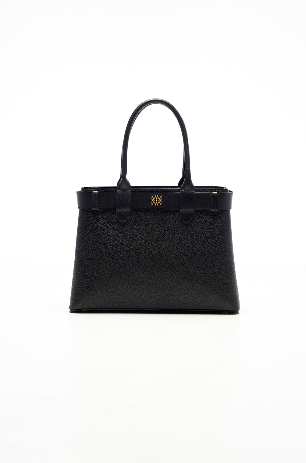 Tote bag in leather with belt detail