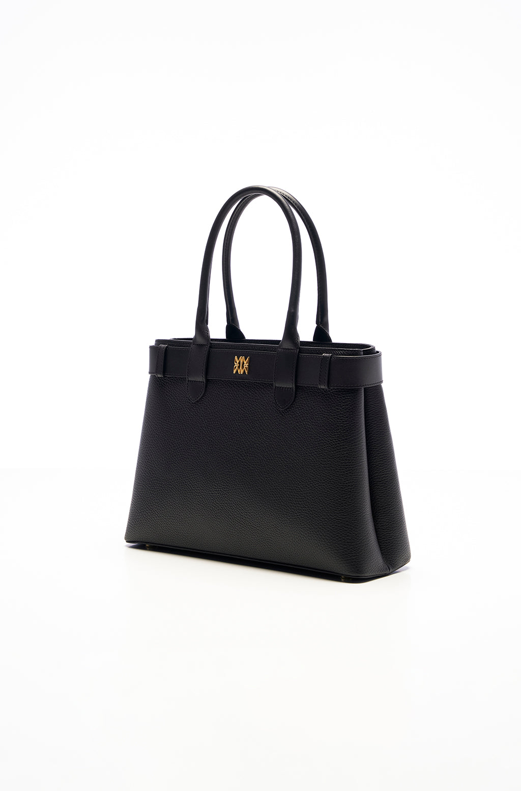 Tote bag in leather with belt detail