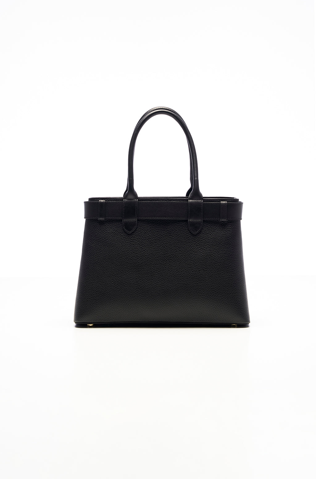 Tote bag in leather with belt detail