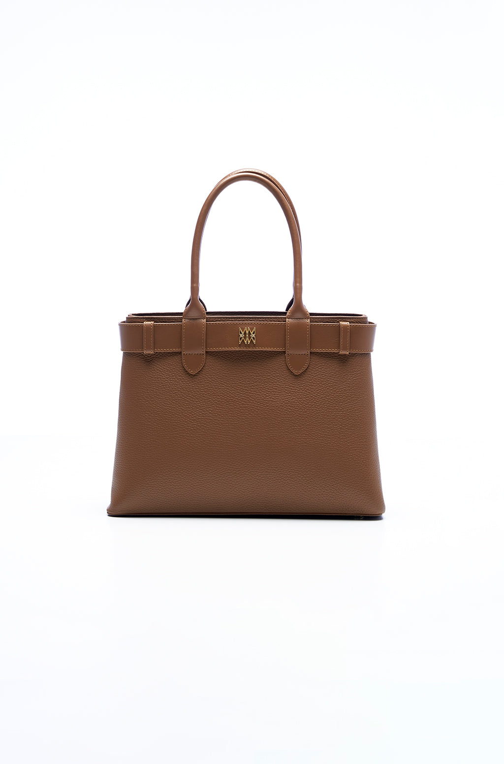 Tote bag in leather with belt detail