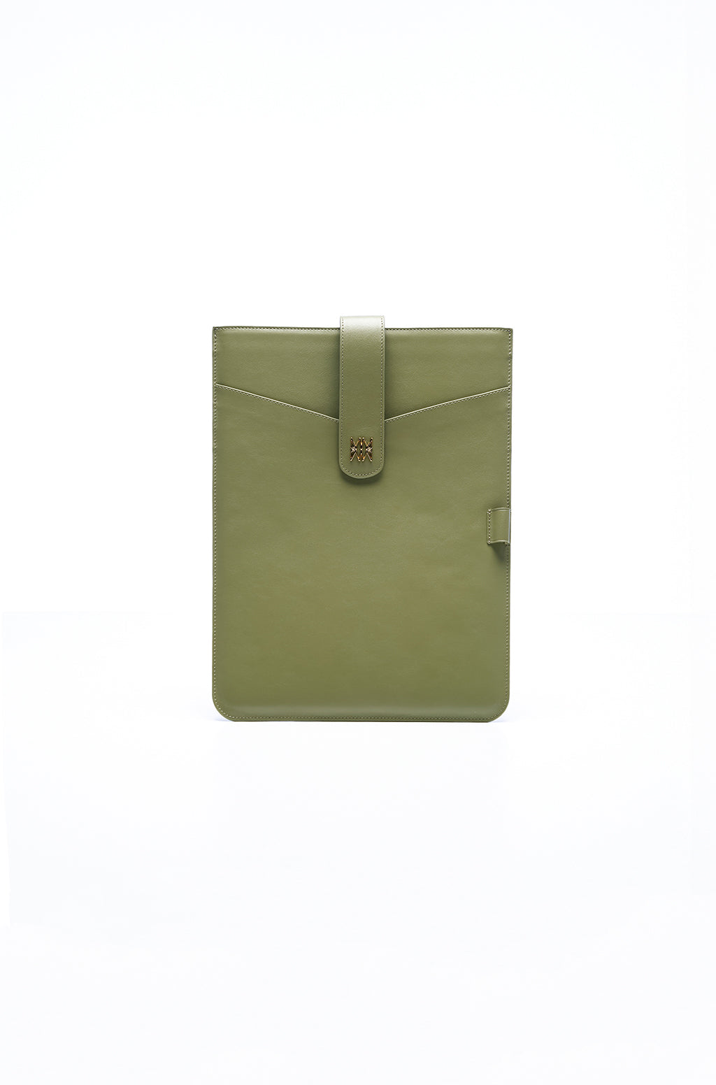Leather Laptop Sleeve With Metallic Monogram