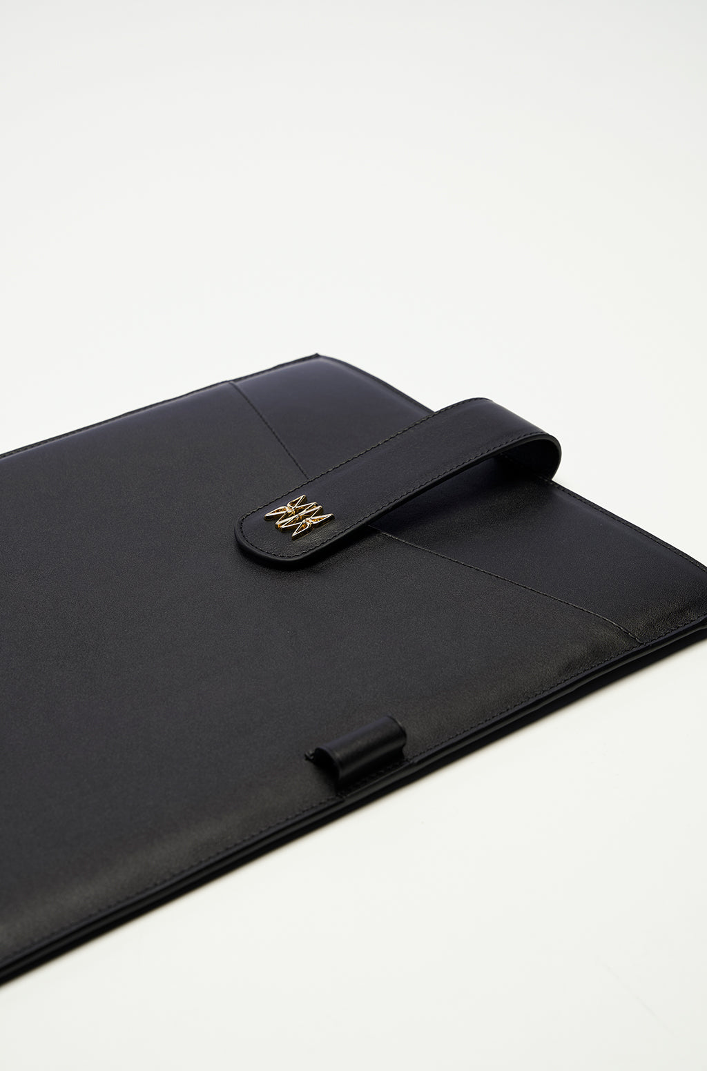 Leather Laptop Sleeve With Metallic Monogram