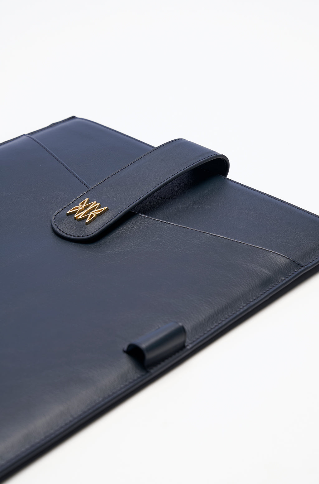Leather Laptop Sleeve With Metallic Monogram