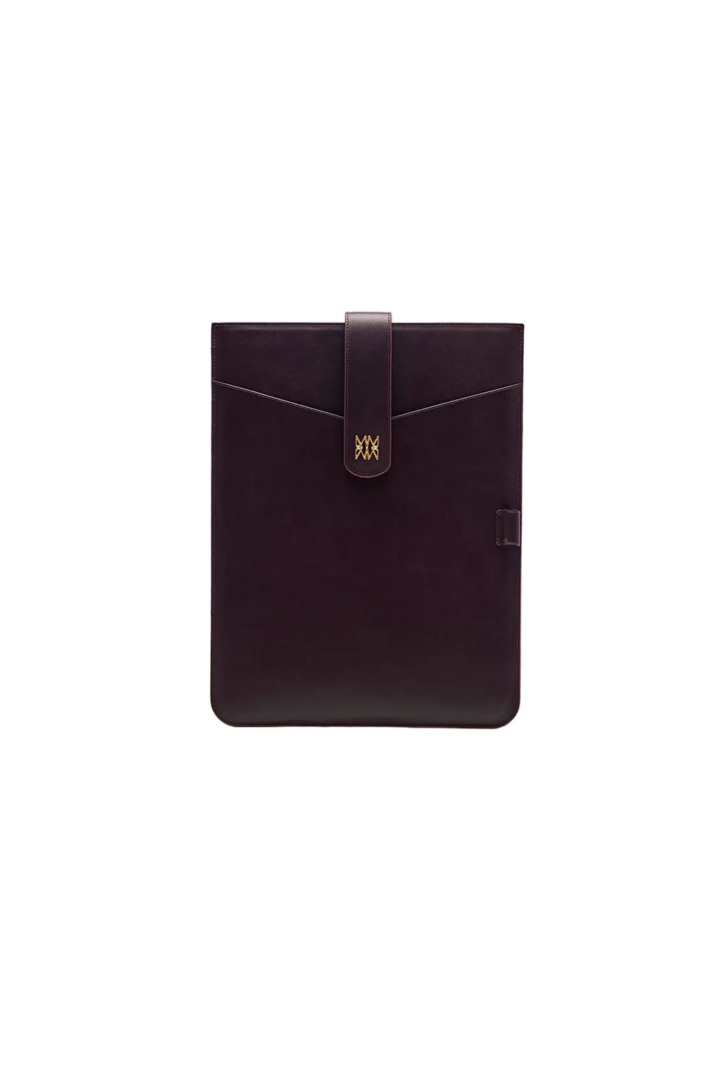 Leather Laptop Sleeve With Metallic Monogram