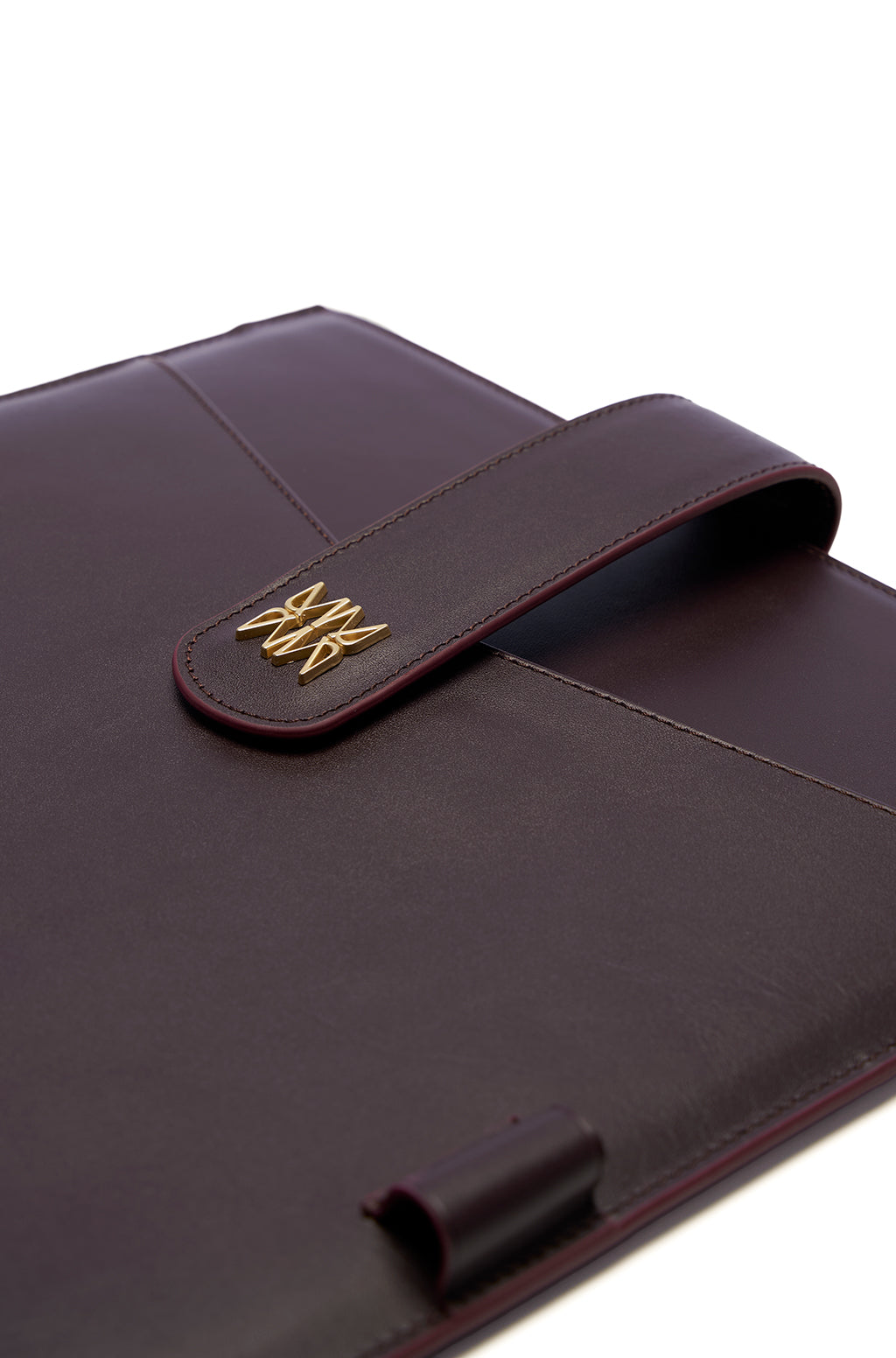 Leather Laptop Sleeve With Metallic Monogram