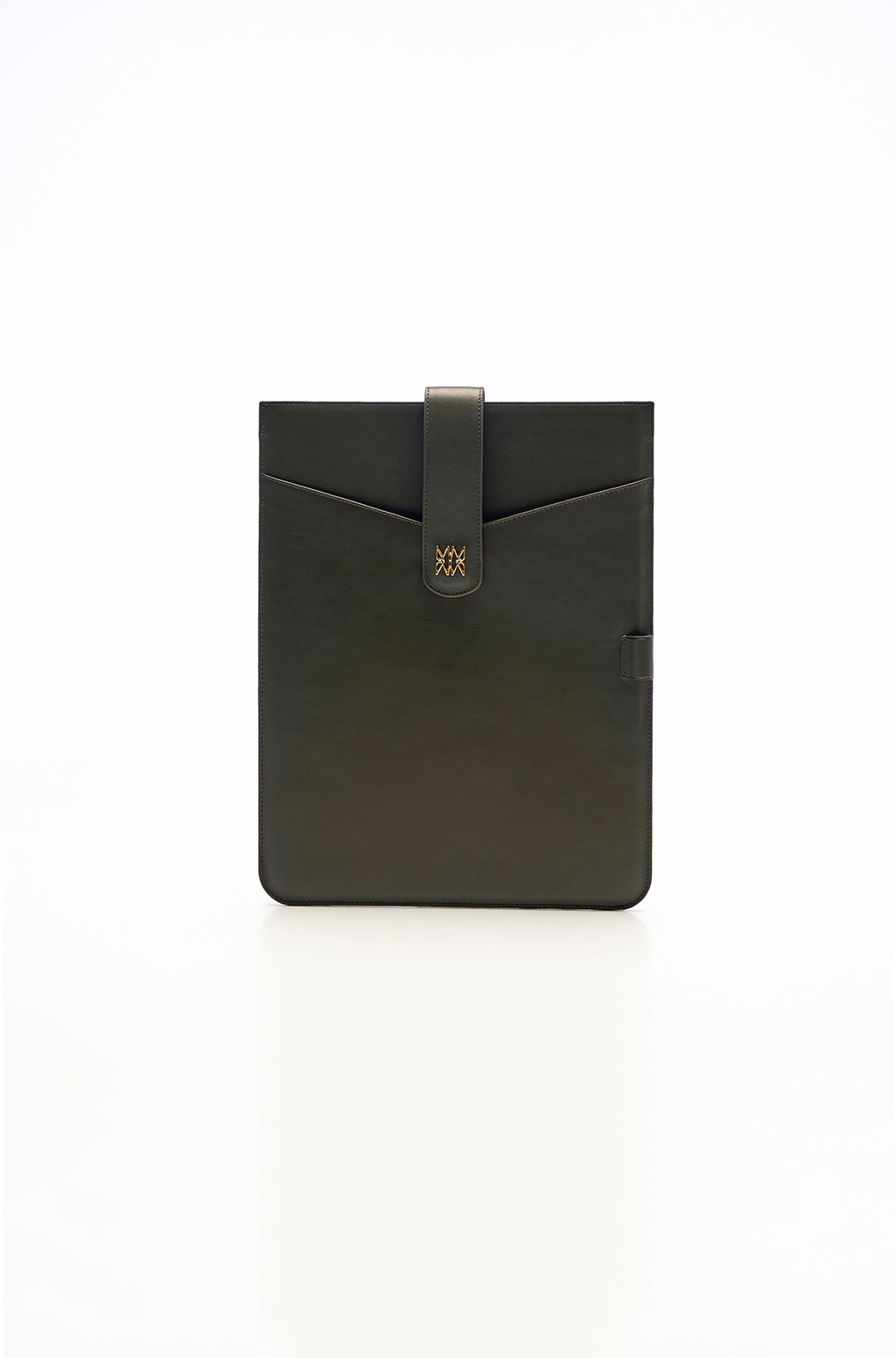 Leather Laptop Sleeve With Metallic Monogram