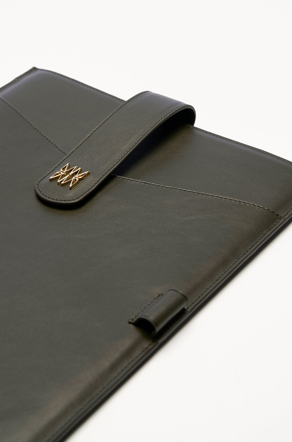 Leather Laptop Sleeve With Metallic Monogram