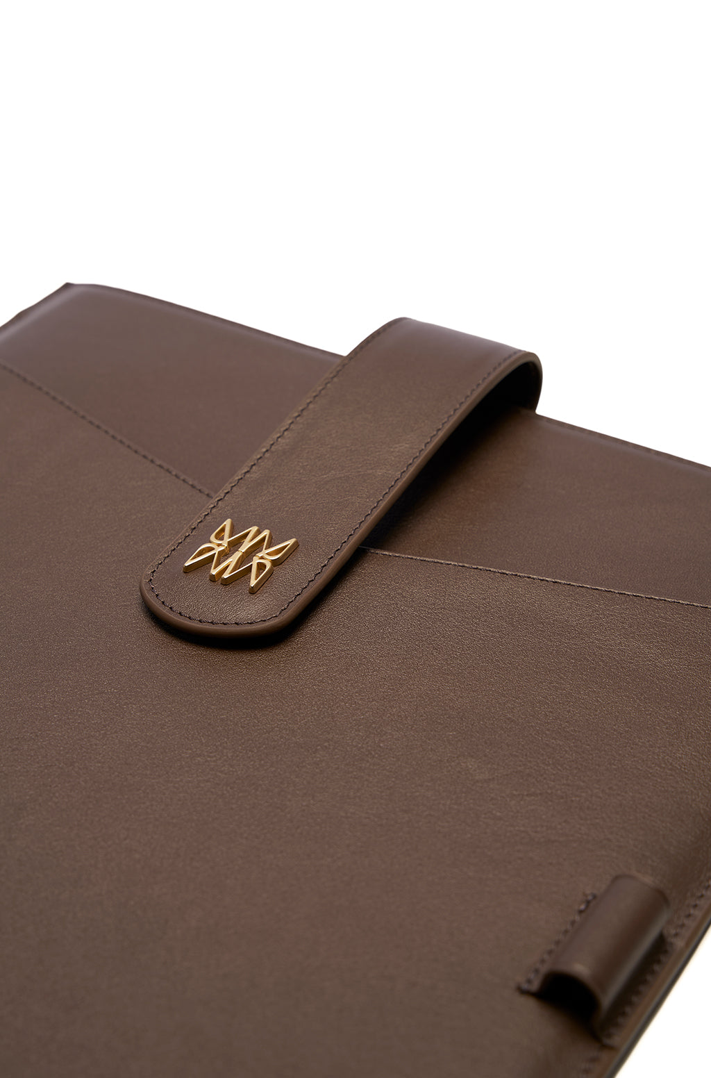 Leather Laptop Sleeve With Metallic Monogram