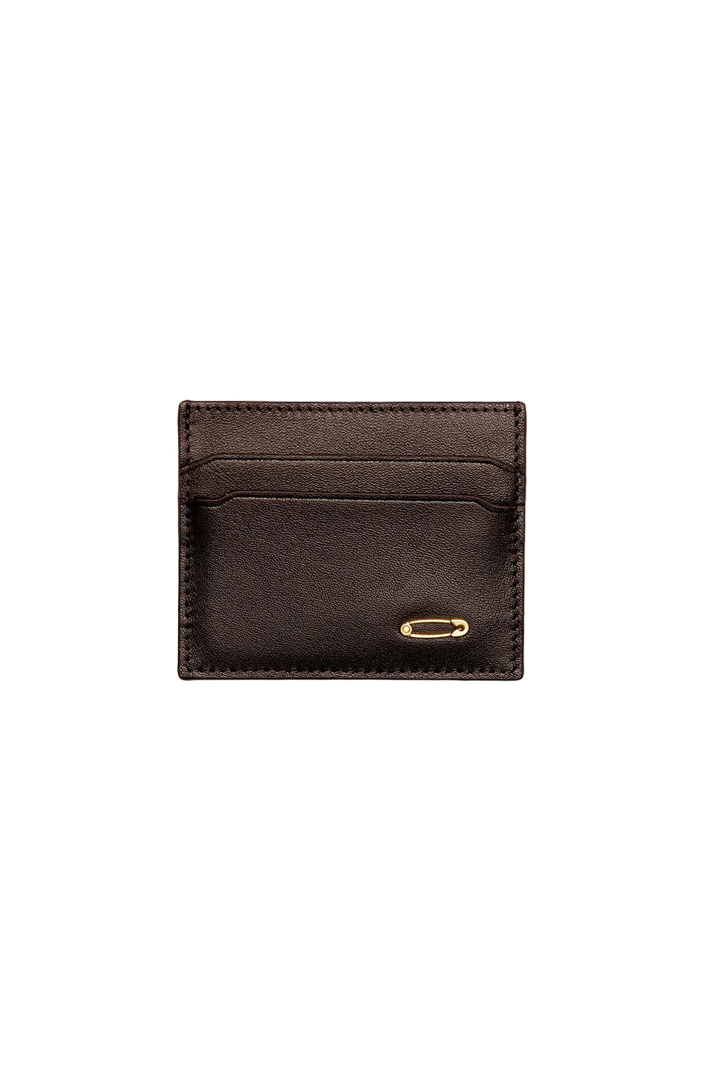 Leather Card Holder With Safty-Pin Detail
