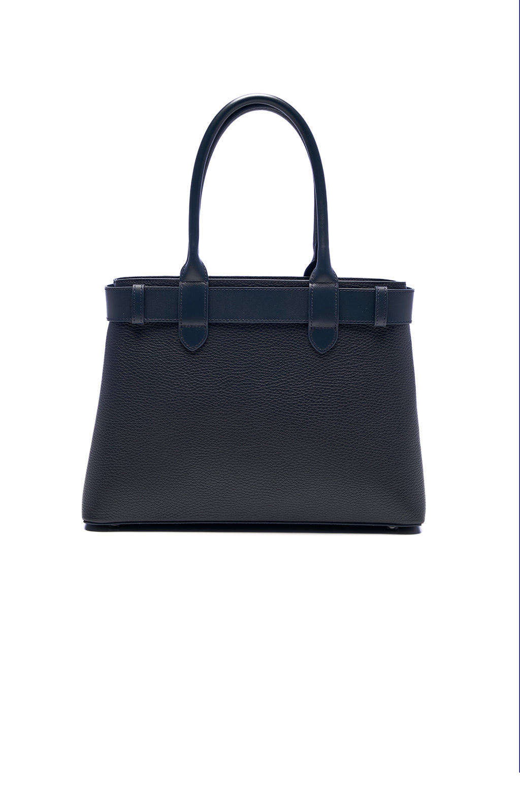 Tote bag in leather with belt detail