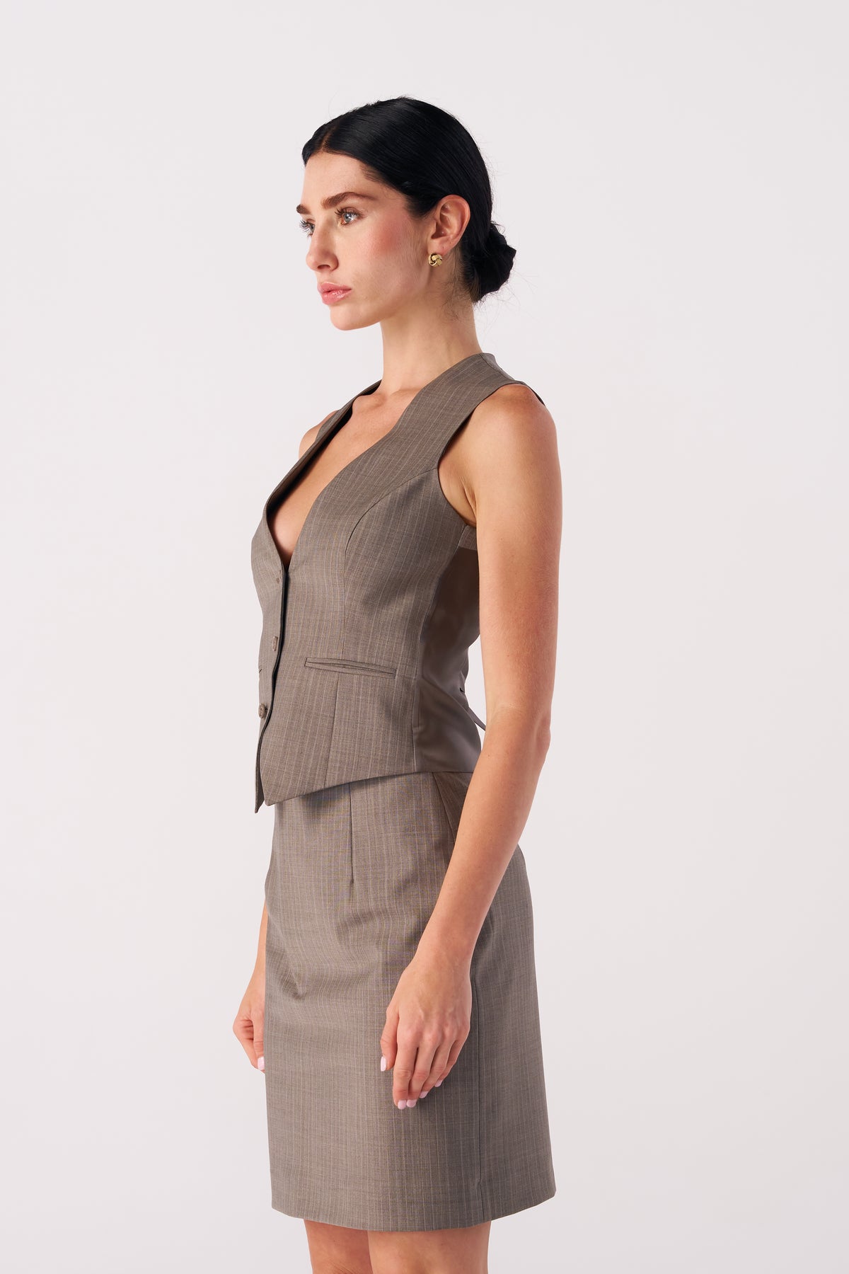 Slim- Fit Stretch wool blend Waistcoat