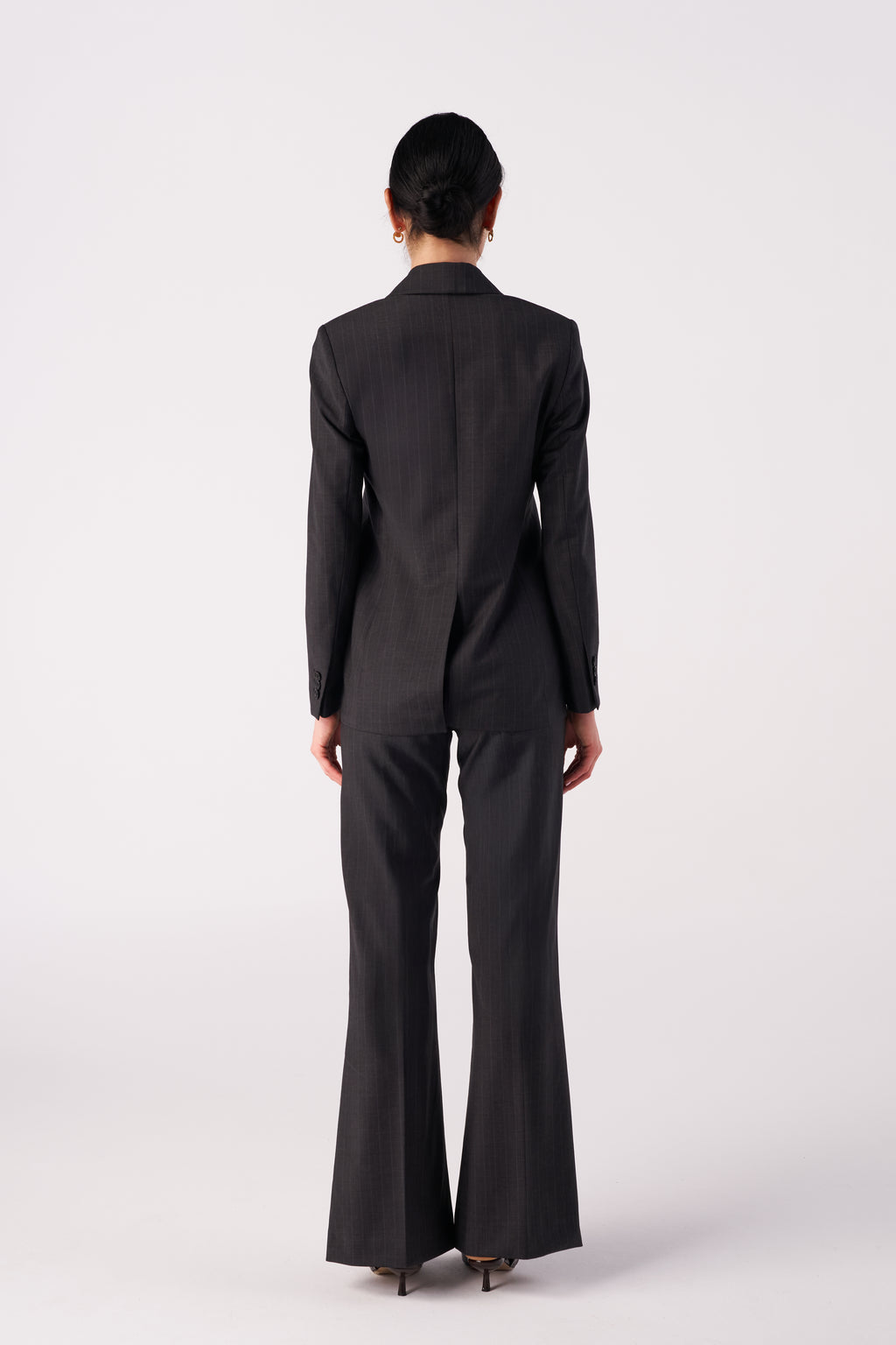 Pinstripe Regular-fit Stretch Wool Blend Blazer