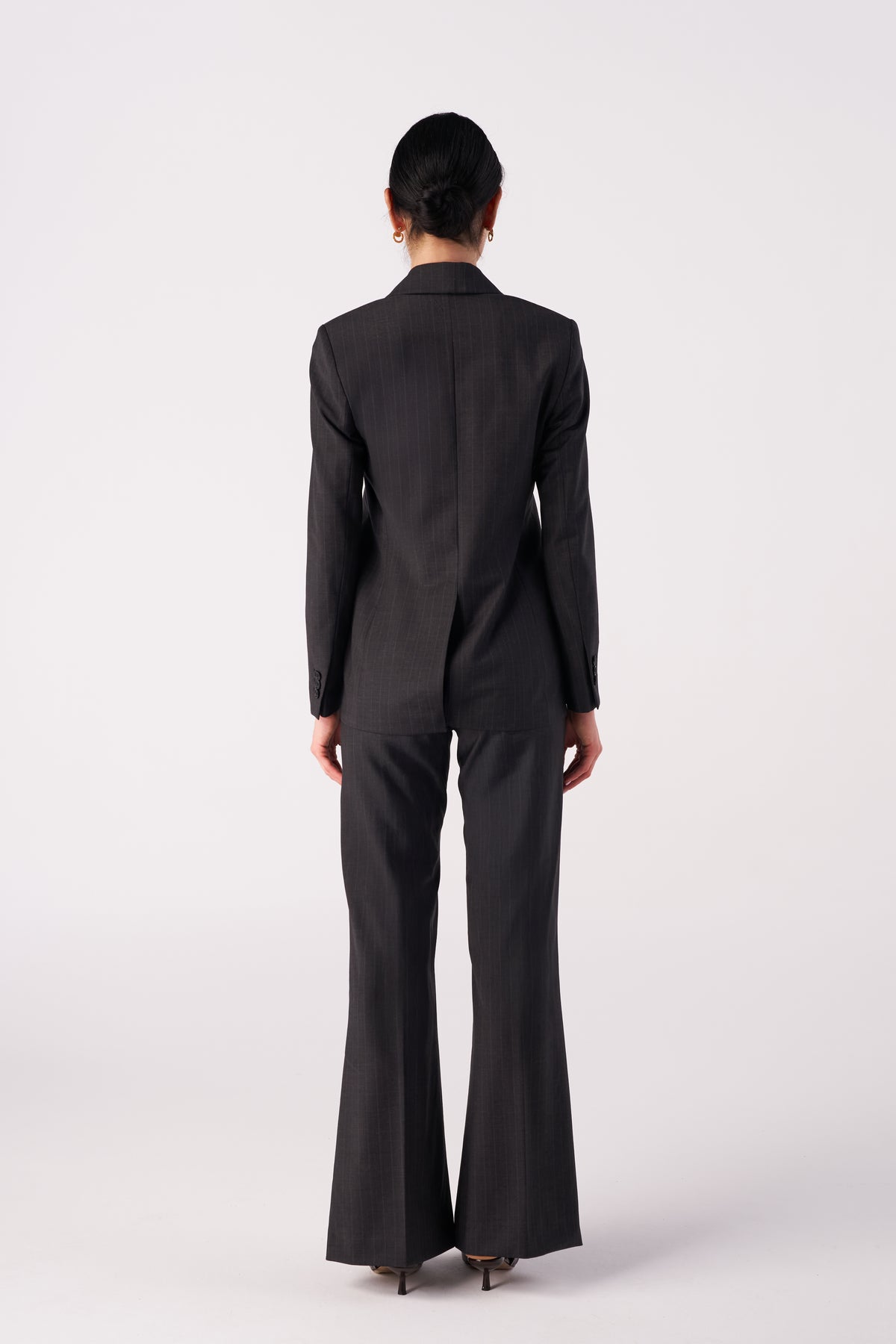 Pinstripe Regular-fit Stretch Wool Blend Blazer