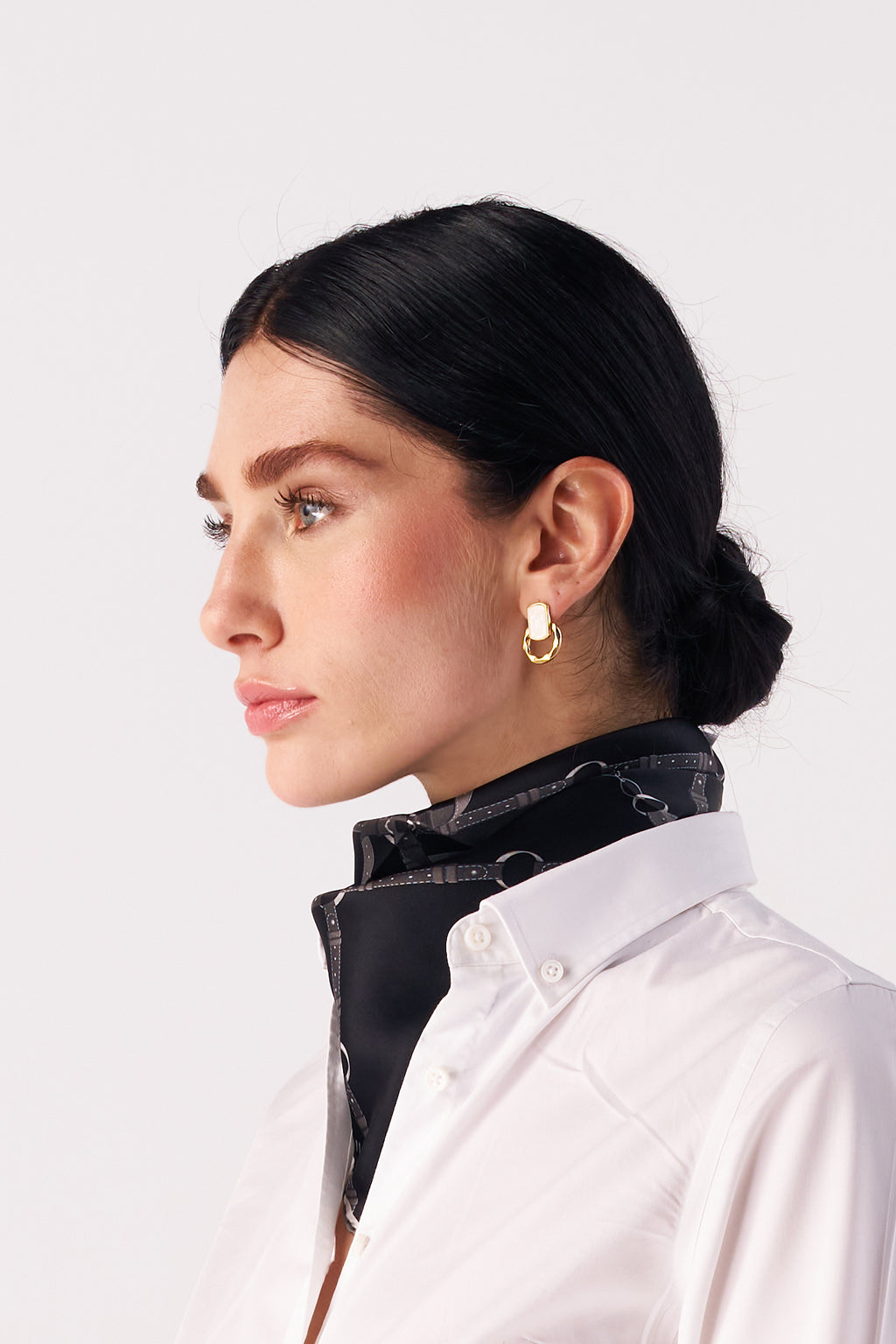 Silk Mini Scarf with Equestrian Link print