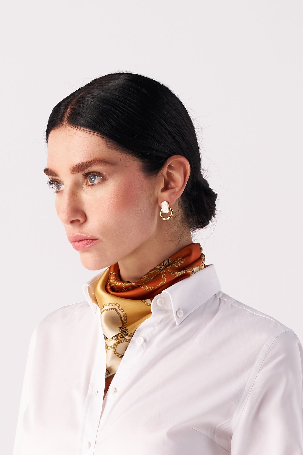 Mini Scarf with Baroque Chain print