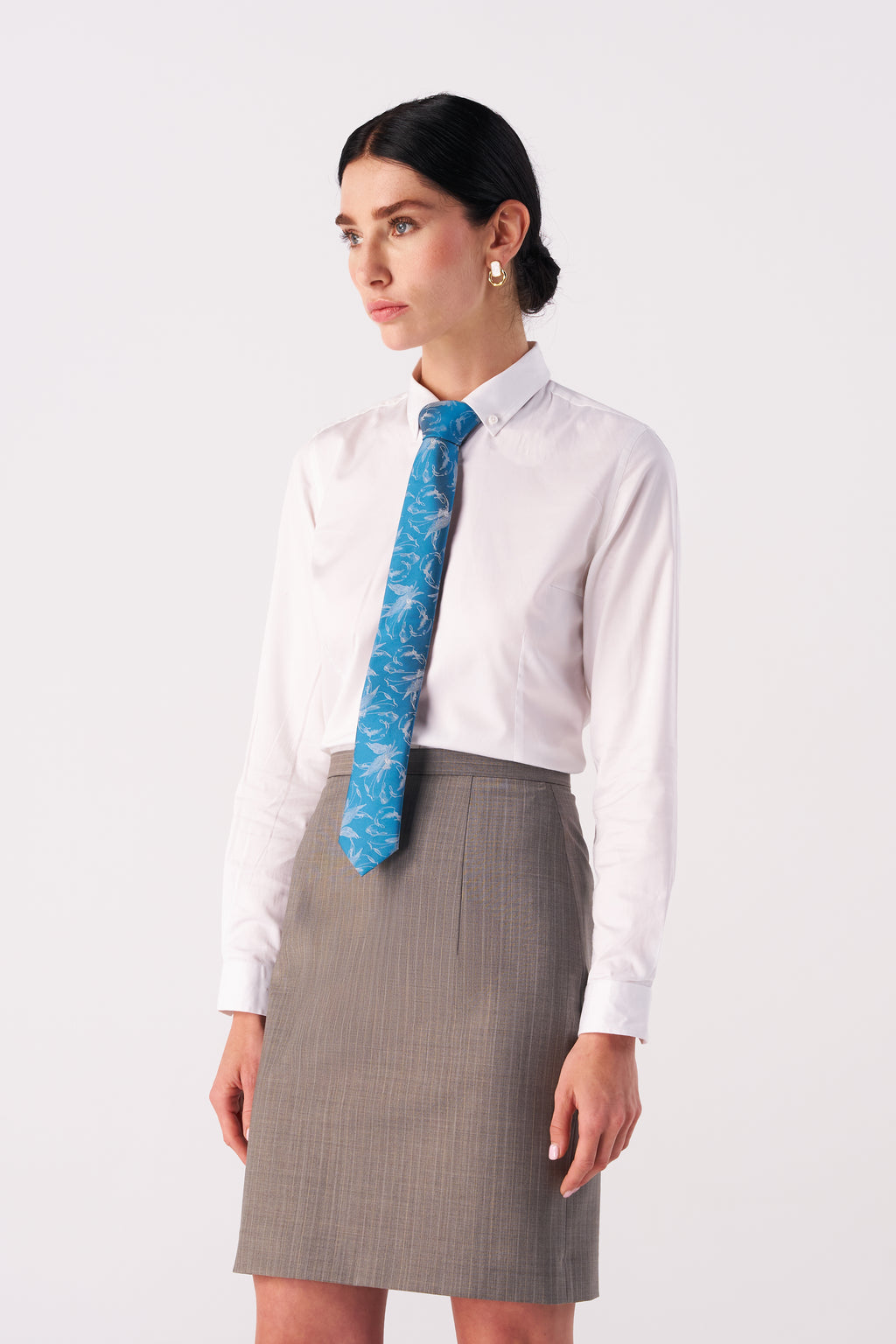 Slate Sketch Floral Tie