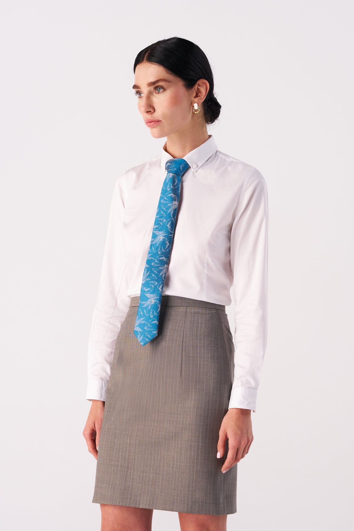 Slate Sketch Floral Tie