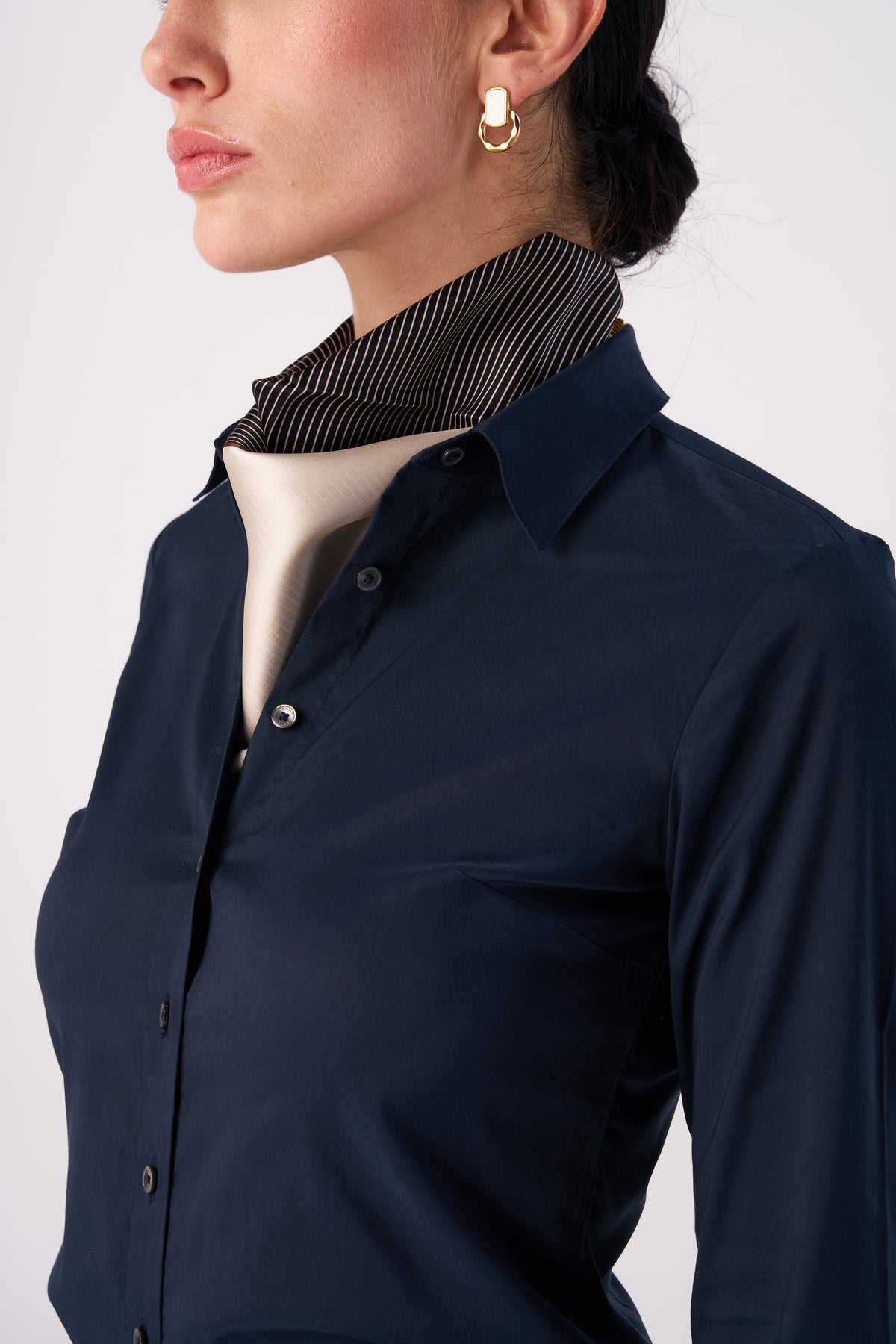 Silk Mini Scarf with Colorblock print