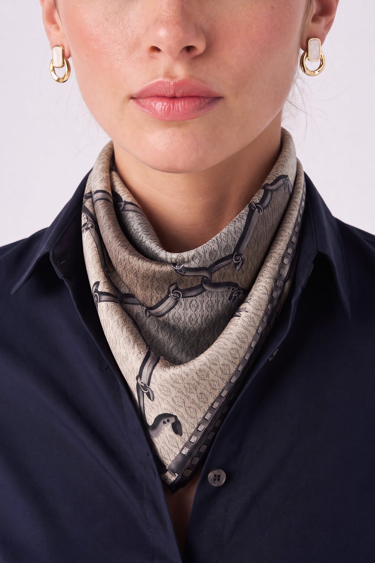 Mini Scarf with Interlocking Strap print