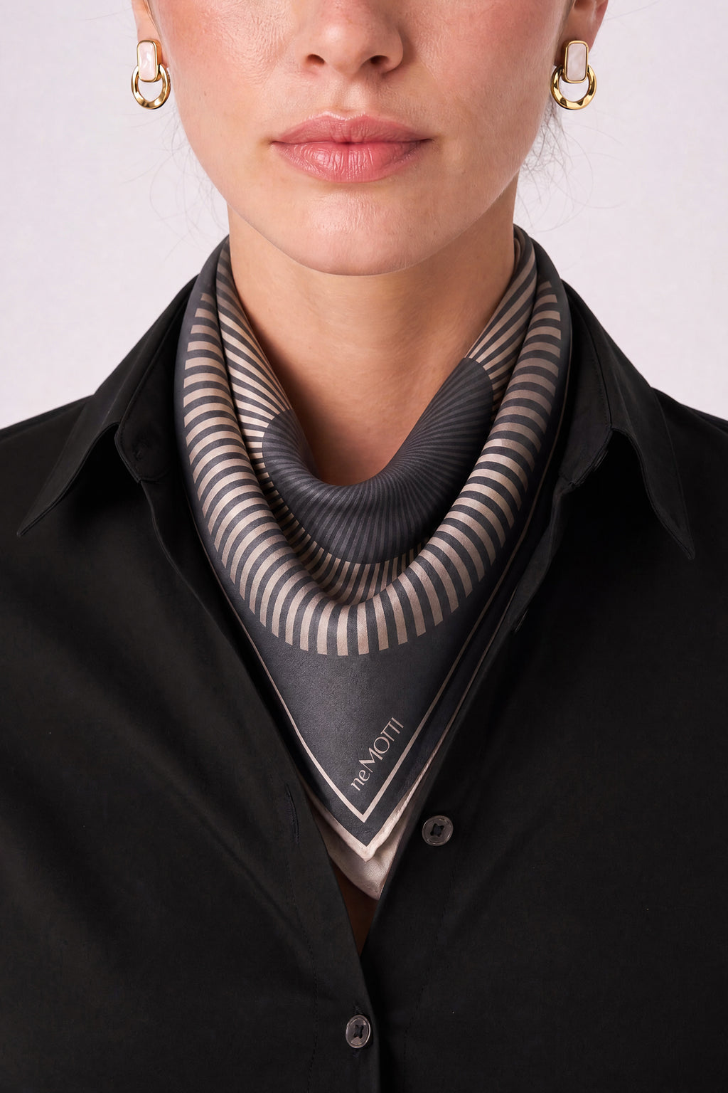 Silk Mini Scarf with Vortex print